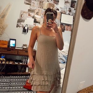 Ruffle top can be worn with or without jeans